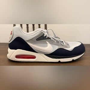 Nike Men’s Correlate White Gray Navy Air Max Sneaker with Red Air Size 13